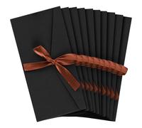 FUIPVGI 10 Pezzi Buste Vintage Autosigillanti Con Lembo, in Carta Kraft Retrò Con Fibbia e Nastro per Inviti Fatti a Mano, Lettere, Matrimoni, Compleanni (Nero)
