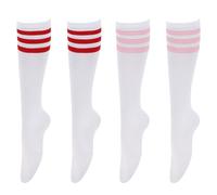 FUIPVGI 2 Paia Calze Gambaletto Donna Lunghi Calzini da Ginocchio Coscia Alta Calze Stivali Calze Sopra il Ginocchio Calze per Sport Cheerleader Vita Quotidiana Cosplay (2 colori)
