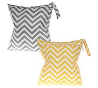 FUIPVGI 2 Pezzi Borsa Bagnata Asciutta,Borsa Impermeabile a 2 Colori,28×30 cm Borsa Bagnata,Borsa portaoggetti per Conservazione di Pannolini Cosmetici Assorbenti E vestiti Sporchi(Grigio+Giallo)