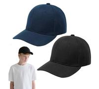 FUIPVGI 2 Pezzi Cappellino da Baseball per Bambini Ragazzo e Ragazza, Cappellino Visiera Regolabile Estivo Cappellini Protezione UV Berretto per Ciclismo Pesca Golf (Nero, Navy)