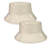 FUIPVGI 2 Pezzi Cappello Pescatore Uomo Donna Unisex Cappello da Pescatore Pieghevole Bucket Hat Cappello da Pesca Protezione dal Sole per Escursionismo Campeggio Viaggio Pesca 56-58cm(Beige)