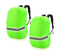 FUIPVGI 2 Pezzi Copri Zaino per Pioggia 18-30L Coprizaino Antipioggia Reflective Copri Zaino, Copertura Impermeabile per Zaino, Trekking Borsa da Scuola Copertina Zaino per Escursionismo (Verde)