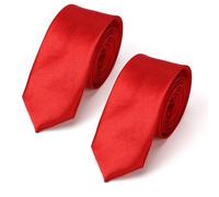 FUIPVGI 2 Pezzi Cravatta Uomo Cravatta Rossa Cravatte da Uomo Eleganti Neckties Cravatte in Tinta Unita Cravattino per Lavoro, Festa Cravatta da Sposa da Lavoro Classica 8 cm(Rosso)