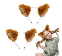 FUIPVGI 2 Pezzi Fascia per Costume di Volpe con Orecchie - Accessori per Travestimenti, Cosplay, Halloween e Spettacolo Teatrale (Marrone)