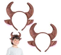 FUIPVGI 2 Pezzi Orecchie di Animali Fascia, Mucca Orecchies Fascia, Cerchio dei Capelli dei Cartoni Animati, Costumi Da Mucca Di Fascia, per Halloween Carnevale Mascherata Cosplay (Marrone)