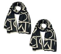 FUIPVGI 2 Pezzi Sciarpa Donna Foulard Donna, Bandana Donna Sciarpa Da Donna Scialli Leggeri e Stole Foulard Leggera Morbida, Scialle Elegante Sciarpa Quattro Stagioni, 180cm x 70cm (Nero)