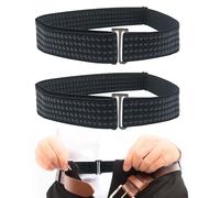 FUIPVGI 2 Pezzi Soggiorni Camicia Ferma Camicia Uomo, Cinture per Camicia Regolabili per Uomo Donna, Reggi Camicia Cinghie per Camicia per Lavoro e Abbigliamento Quotidiano (Noir)