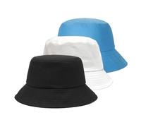 FUIPVGI 3 Pezzi Cappello da Pescatore Estivo,Cappello da Pescatore in 3 Colori,Bucket Hat da Pescatores con Protezione UV per Donna UomoCaccia Campeggio Trekking Pesca in Viaggio(3 PCS)