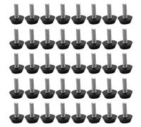 FUIPVGI 40 Pezzi Gambe per Mobili Piedini Regolabili per Mobili, M6 x 20mm Piedini di Livellamento in Acciaio Inox, Piedini per Mobili Domestici Livellatori per Sedie Tavoli Gambe (Nero)