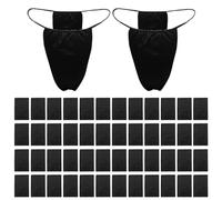 FUIPVGI 50 Pezzi Tanga Donna Monouso, Tanga e Getta, Tanga Monouso Estetica Slip, Mutande USA e Getta, per Massaggi (IT, Testo, Taglia Unica, Regular, Regular, Nero)
