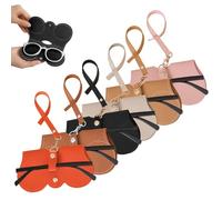 FUIPVGI 6 Pezzi Custodia Occhiali, Custodia Morbida Porta Occhiali, Portatile Sottile Custodia Occhiali, Moda Custodia Occhiali, Pelle Custodia Occhiali con Cordino, per Ragazza e Donna (6 Colori)