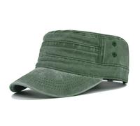 FUIPVGI Cappellino Uomo con Visiera Cappello Militare Unisex retrò Cotone Lavato Cappucci Militari dell'Esercito del Cadetto dei Cappellini dell'Esercito del Cappuccio Superiore Piatto dell (Verde)