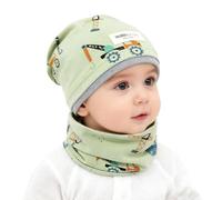 FUIPVGI Set di Cappello e Sciarpa per Bambini, Cappelli in Cotone Invernale con Sciarpe a Tubo Elasticizzate per Ragazzi e Ragazze, Set di Cappelli e Sciarpe a Tubo Cartone Animato per Bambini 2-8