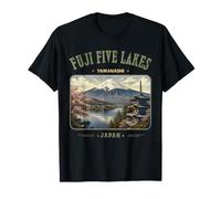 Fuji Cinque Laghi Giappone Vintage Monte Fuji Viaggi Maglietta