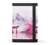 Fuji Mount Torii Gate - Portafogli a tre ante con porta carte di credito, 8 scomparti, portachiavi, finestra per foto, per uomini e donne, Stile 3, Taglia unica, Per tutte le stagioni