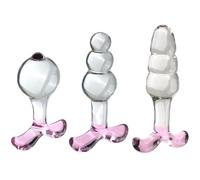 FUJIEYU 3,5 Cm/4,5 Cm Grande Plug Anale in Cristallo Perlato 3 Stili Di Plug Anale in Vetro Palla Anale Di Cristallo A Coda Di Pesce Masturbatore Giocattoli Sessuali Per Coppie,Clear/a