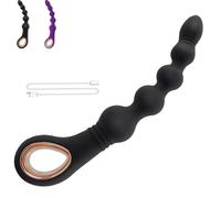 FUJIEYU 5-Ball Vibrating Anal Plugs Dildo Elettrici A Doppio Uso Per Cunnilingus E Ano Palline Anali Con Anelli Di Trazione Masturbatori Giocattoli Sessuali Per Coppie,Nero