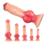 FUJIEYU 5 Misure Di Dildo Vaginali in Silicone Morbido E Liquido Plugs Anali Con Ventosa Dildo Anale Grande Massaggiatore Prostatico Masturbator Giocattoli Sessuali Per Coppie,Flesh/l
