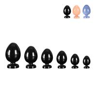 FUJIEYU 6 Misure Di Plug Anali in Silicone Liquido A Forma Di Uovo Di Diametro Molto Grande Dildo Vaginale Liscio Con Ventose Masturbatore Anale Expander Giocattoli Sessuali,Black/m