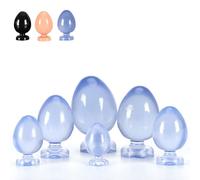 FUJIEYU 6 Misure Di Plug Anali in Silicone Liquido A Forma Di Uovo Di Diametro Molto Grande Dildo Vaginale Liscio Con Ventose Masturbatore Anale Expander Giocattoli Sessuali,Blue/xxxl