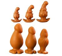 FUJIEYU 6 Stili Di Dildo Vaginali in Silicone Morbido Plugs Anali Lisci E Impermeabili Plugs Anali Filettati Dilatatori Anali Masturbatori Giocattoli Sessuali Per Coppie,Gold/b
