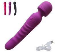 FUJIEYU Bastone AV Riscaldato A Doppia Frequenza Plug Anale Lungo E Vibrante in Silicone Stimolazione Clitoridea Dildo Vaginale Masturbatore Giocattoli Erotici Maschio Femmina,Viola