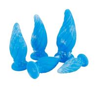 FUJIEYU Cinque Misure Di Dildo Vaginali Avvitabili in Silicone Liquido Plugs Anali Con Ventosa Plugs Anali Morbidi Masturbatore Anale Expander Giocattoli Sessuali Maschiofemmina,Blue/set