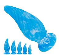 FUJIEYU Cinque Misure Di Dildo Vaginali Avvitabili in Silicone Liquido Plugs Anali Con Ventosa Plugs Anali Morbidi Masturbatore Anale Expander Giocattoli Sessuali Maschiofemmina,Blue/s
