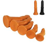 FUJIEYU Cinque Misure Di Dildo Vaginali Extra-Lunghi in Morbido Silicone Plug Anale Con Ventosa Plugs Anali Extra-Large Stimolatore Del Punto G Masturbatore Giocattoli Sessuali SM,D'oro,M