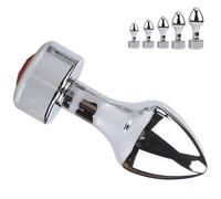 FUJIEYU Cinque Misure Di Palline Anali in Metallo Mini/Grandi Palline Vaginali Palline Anali Con Base Larga Dilatatore Anale Masturbatore Sex Toy Per Coppie,Argento,XL