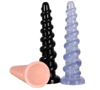 FUJIEYU Dildo Anale Extra Lungo Di 27,5 Cm in Silicone Liquido Plug Anale A Spirale Potente Plug Vaginale A Ventosa Massaggiatore Prostatico Masturbatore Giocattoli Sessuali Per Coppie,Nero