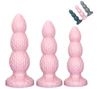 FUJIEYU Dildo Anale in Silicone Liquido Extra-Large Palla Anale Morbida A Grande Diametro Dildo Vaginale Con Potente Ventosa Dilatatore Anale Masturbatore Sex Toy Per Uomini E Donne,Rosa,L