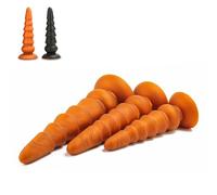FUJIEYU Dildo Anale Lungo in Silicone Liquido Tre Plug Vaginali Flessibili Extra Lunghi Plugs Anali Con Potenti Ventose Dilatatori Anali Masturbatori Giocattoli Sessuali Per Coppie,Gold/m