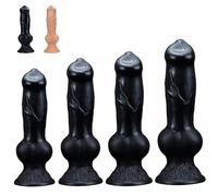 FUJIEYU Dildo Anale Piccolo/Molto Grande in Silicone Plug Anale Morbido E Confortevole Plug Vaginale Con Potente Ventosa Dilatatore Anale Masturbatore Sex Toy Per Coppie,Nero,XL