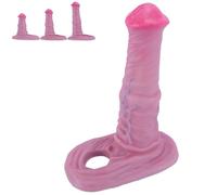 FUJIEYU Dildo Grande in Silicone Liquido Preservativo Portatile Manicotto Per Ritardare L'eiaculazione Plug Anale Liscio Massaggiatore Prostatico Masturbatore Giocattoli Sessuali Maschili,Flesh/l