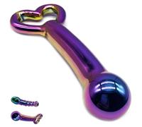 FUJIEYU Dildo Vaginale Di Vetro Piccolo E Lungo 17,5 Cm Plug Anale in Vetro A Spirale Dildo Anale in Cristallo Liscio Con Anello Per Le Mani Masturbatore Giocattoli Sessuali,Coloured/b