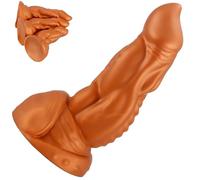 FUJIEYU Dildo Vaginale in Silicone Liquido Di Diametro Molto Grande 7Cm/8Cm/9Cm Plug Anale Morbido Dildo Anale Con Ventose Stimolatori Del Punto G Masturbatori Giocattoli Sessuali,Gold/s