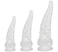 FUJIEYU Dildo Vaginale in Silicone Stile Piede Di Piovra Perline Per Plug Anali Vestibolari Piccole, Medie E Grandi Plug Anali Con Potenti Ventose Masturbatori Giocattoli Sessuali,Clear/l