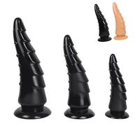 FUJIEYU Dimensioni 3 Dildo Vaginali in Silicone Morbido Plugs A Margherita Con Forti Ventose Plug Anale Di Grande Diametro Masturbatore Anale Expander Giocattoli Sessuali Per Coppie,Black/s