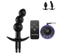 FUJIEYU Due Modelli Di Palline Anali in Silicone Con Elettroshock Piccolo Plug Vaginale Vibrante Dildo Anale Con Telecomando Massaggiatore Prostatico Masturbatore Sex Toy Per Coppie,Black/b