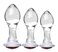 FUJIEYU Mini alto borosilicone cristallo materiale massaggiatore posteriore con base rotonda di trapano liscio dispositivo di massaggio,Clear/s