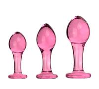 FUJIEYU Mini cristallo manuale di massaggio attrezzature con base rotonda strumento di massaggio in vetro impermeabile,Pink/set