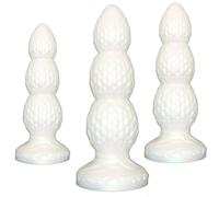 FUJIEYU Palla Anale in Silicone Morbido Che Cambia Colore Alla Luce Dildo Vaginale Piccolo/Grande/Molto Grande Perle Anali Con Potente Ventosa Masturbatore Sex Toy Per Coppie,White/l