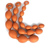 FUJIEYU Palline Anali Extra Lunghe in Silicone Morbido Perline Per Plug Anali Grossolane Dildo Vaginali Con Anelli Di Trazione Masturbatori Dilatatori Anali Giocattoli Erotici Gay,Gold/s