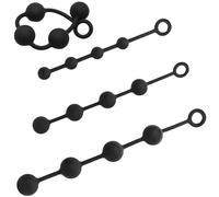 FUJIEYU Palline Anali in Silicone Diametro 3Cm/4Cm/5Cm Plugs A Margherita Lisci Piccoli/Grandi Dildo Anali Con Anelli Di Trazione Dilatatori Anali Giocattoli Sessuali Per Coppie,Black/m