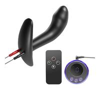 FUJIEYU Piccolo massaggiatore in silicone con telecomando e dispositivo di massaggio liscio a base curva,Nero