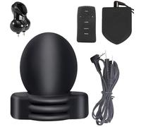 FUJIEYU Piccolo Plug Anale in Silicone Con Elettroshock Cappuccio Impermeabile Per I Testicoli Vibratore Con Telecomando Stimolatore Del Punto G Sex Toy Per Omosessuali,Black/b