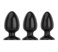 FUJIEYU Plug Anale Extra Large Con Diametro Di 6 Cm/7 Cm/8 Cm Palla Anale Liscia E Pesante Plug Vaginale Con Potente Ventosa Dilatatore Anale Masturbatore Sex Toy Per Coppie,Black/set