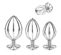 FUJIEYU Plug Anale in Acciaio Inossidabile Con Diametro Di 3 Cm/3,5 Cm/4,5 Cm Perla Anale Liscia Masturbatore Con Base A Forma Di Cuore Dilatatore Anale Sex Toy Per Coppie,Silver/l