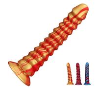 FUJIEYU Plug Anale in Silicone Liquido Lungo 22 Cm Dildo Vaginale Impermeabile E Confortevole Plug Anale Con Potente Ventosa E Filettatura Massaggiatore Prostatico Sex Toy Per Coppie,D'oro,21.8cm